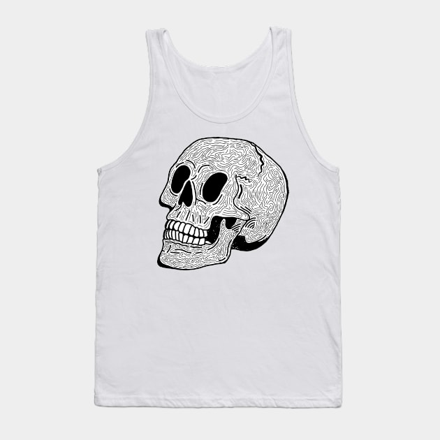 Skull Doodle Tank Top by Vixie Hattori